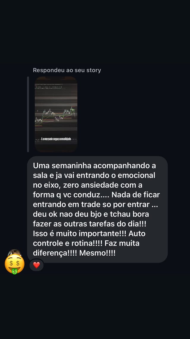 Aluno relata controle emocional após uma semana na sala